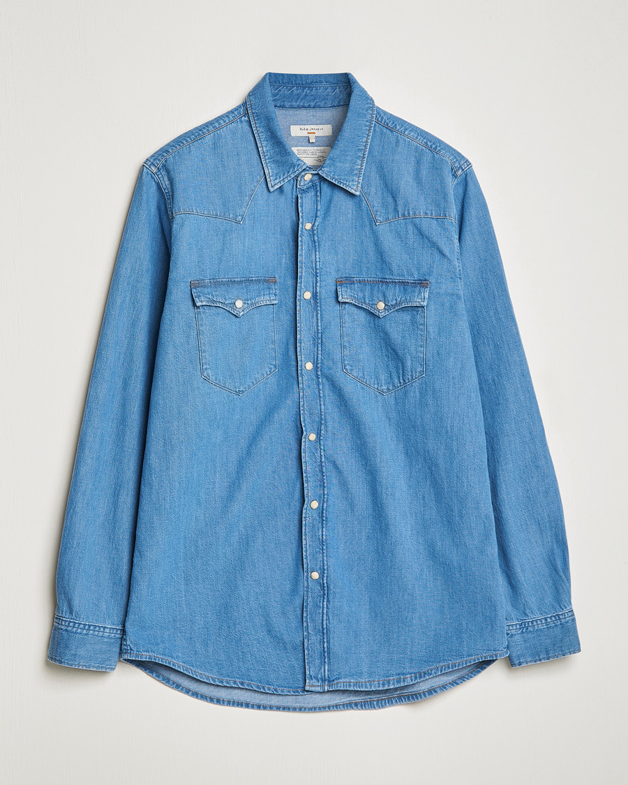 Herr | Skjortor | Nudie Jeans | George Denim Shirt Another Kind Of Blue