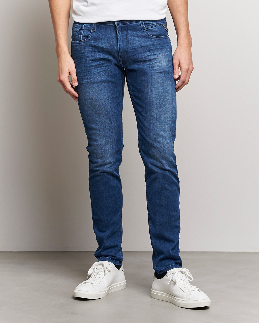 Herr | Blå jeans | Replay | Anbass Powerstretch Jeans Medium Blue