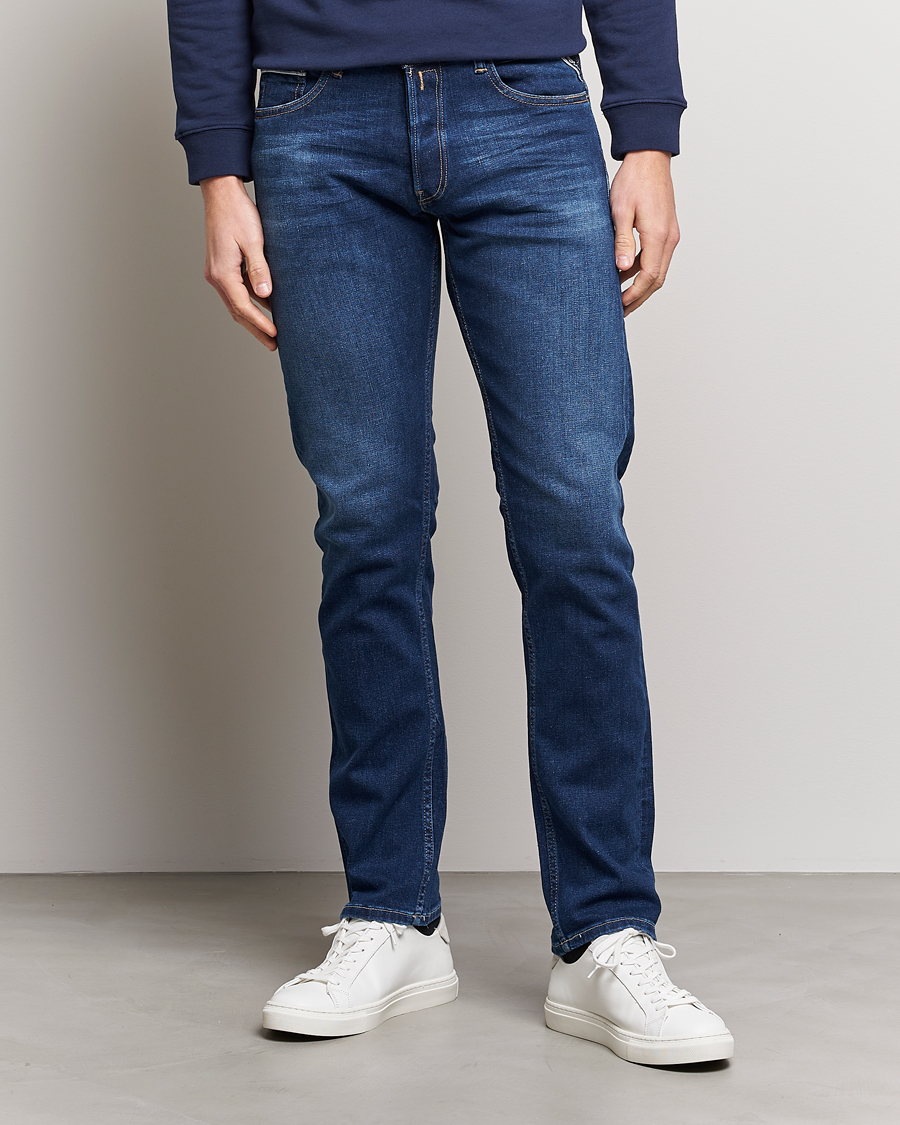 Herr | Tapered fit | Replay | Grover Straight Fit Stretch Jeans Dark Blue