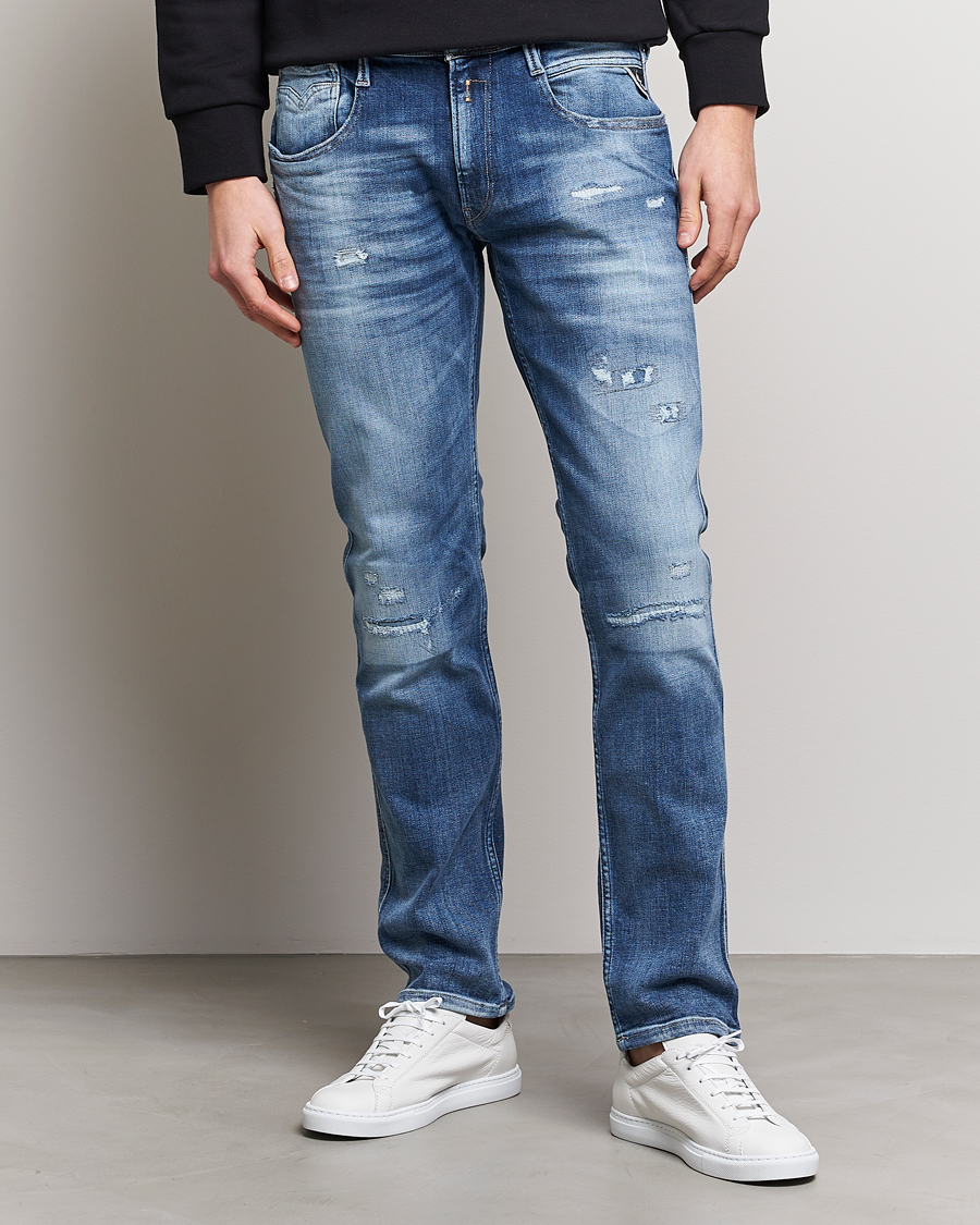 Herr | Jeans | Replay | Anbass Power Stretch 10 Year Wash Jeans Medium Blue