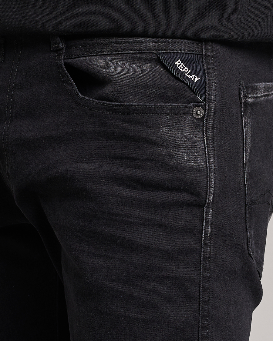 Herr | Jeans | Replay | Anbass Hyperflex Recyceled 360 Jeans Washed Black