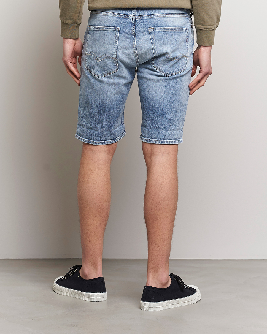 Herr | Shorts | Replay | RBJ901 Super Stretch Bio Denim Shorts Light Blue
