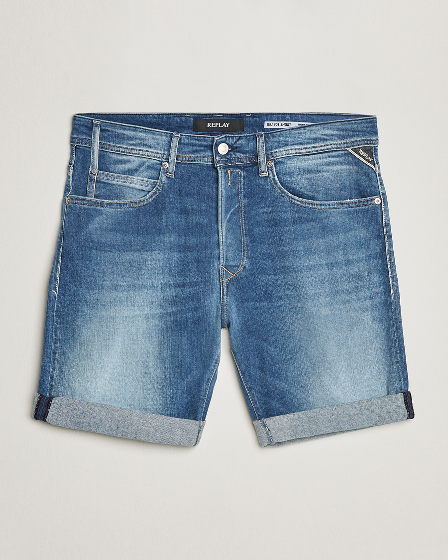 Herr | Shorts | Replay | RBJ901 Super Stretch Bio Denim Shorts Medium Blue