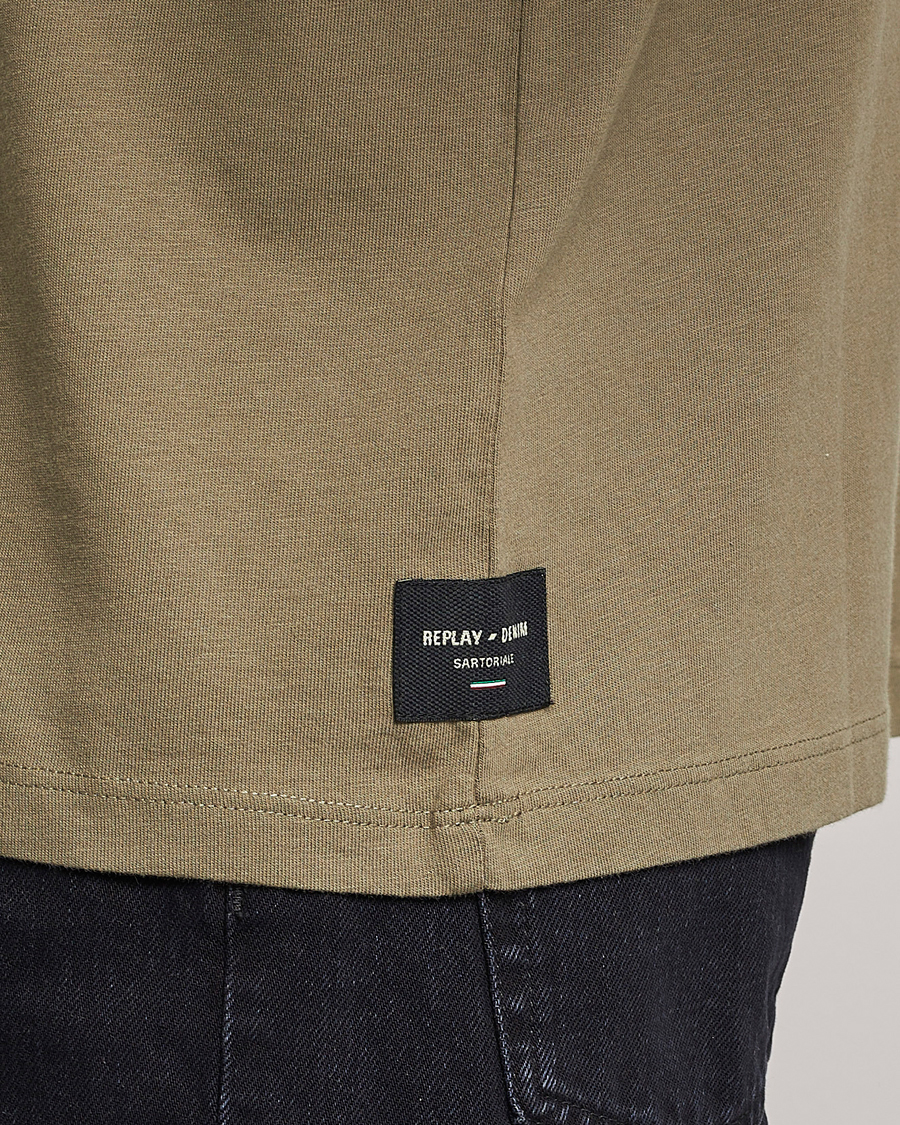 Herr | T-Shirts | Replay | Sartoriale Heavy Crew Neck T-Shirt Sage Green