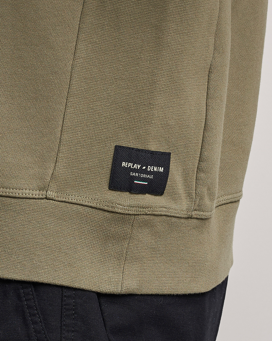 Herr | Tröjor | Replay | Sartoriale Jersey Crew Neck Sweatshirt Sage Green