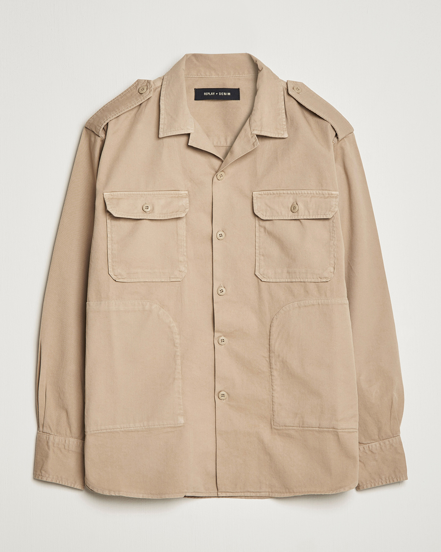 Herr | Skjortor | Replay | Sartoriale Safari Overshirt Sand