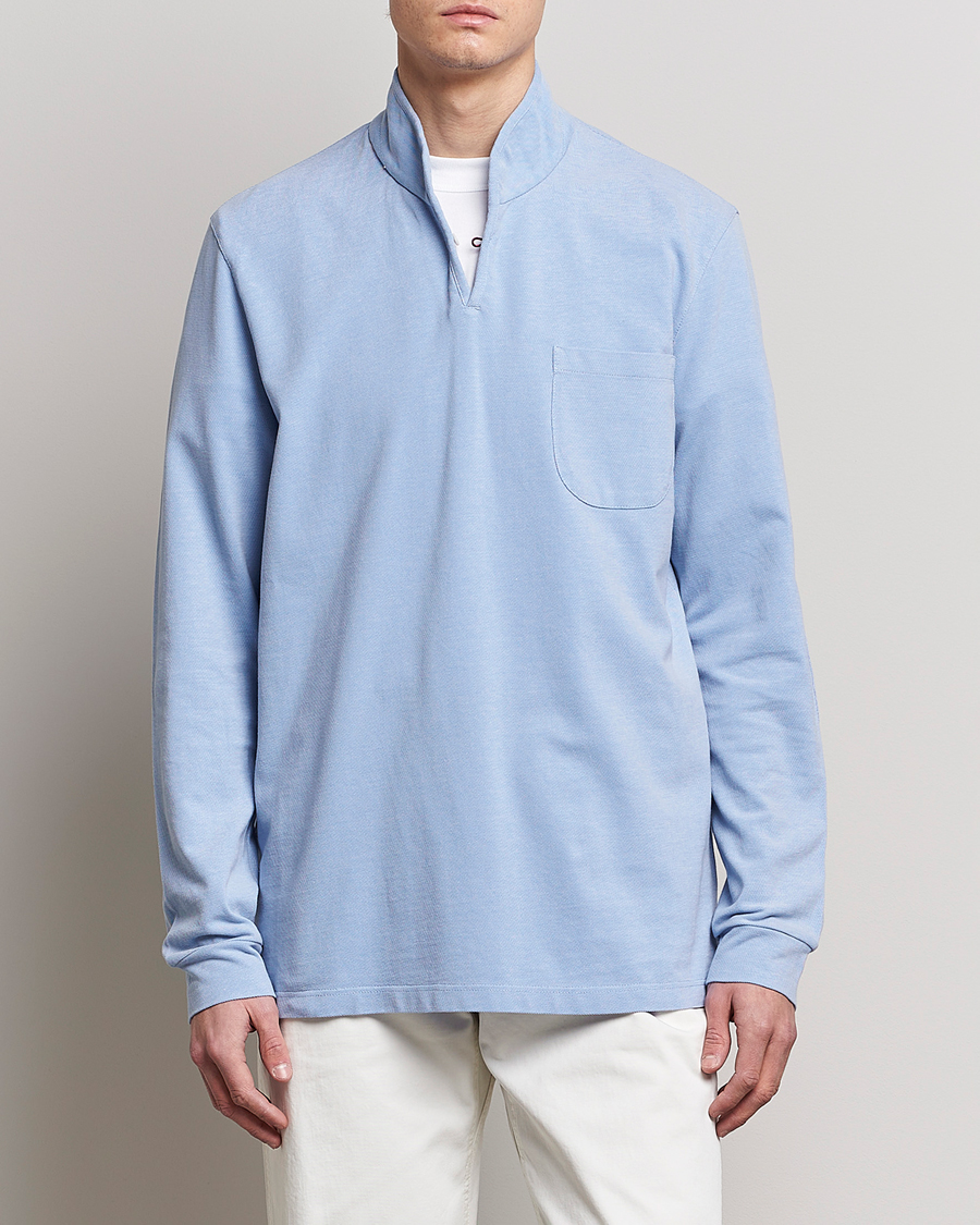 Herr | Långärmade pikéer | SEASE | Elen Piquet Polo Light Blue
