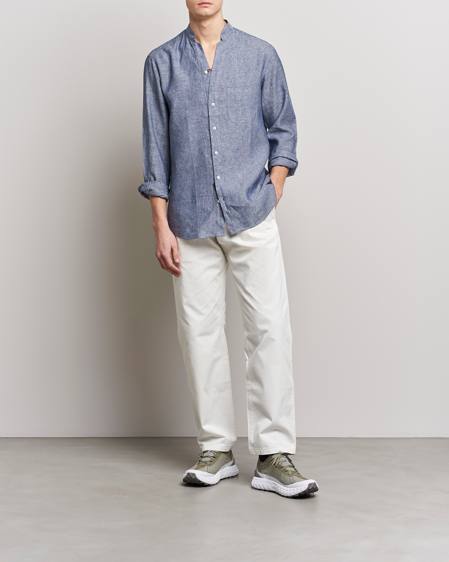 Herr | Skjortor | SEASE | Fishtail Linen Shirt Sky Blue
