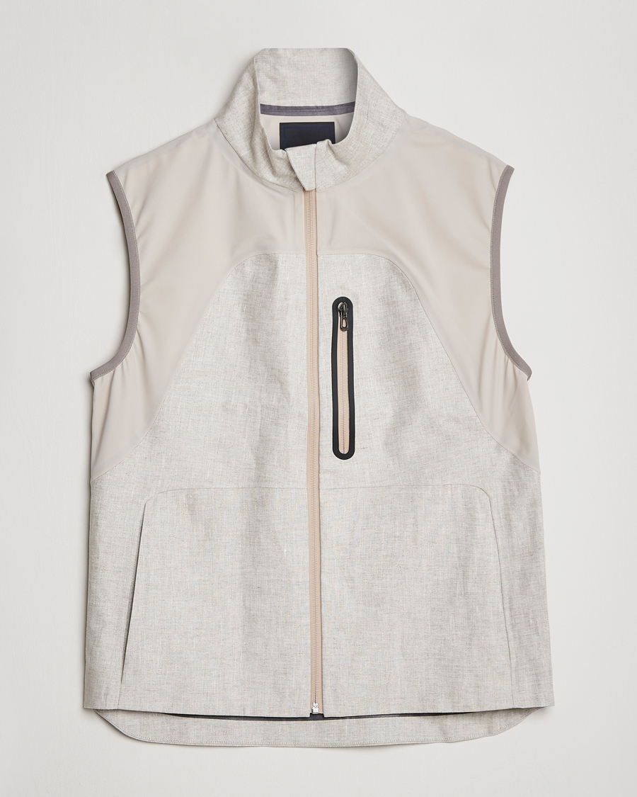 Herr | Västar | SEASE | V-8 Linen Gilet Light Beige