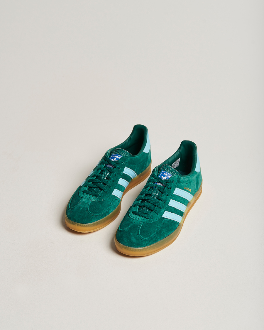 Herr | adidas Originals Gazelle Sneaker Green/Sky Blue | adidas Originals | Gazelle Sneaker Green/Sky Blue