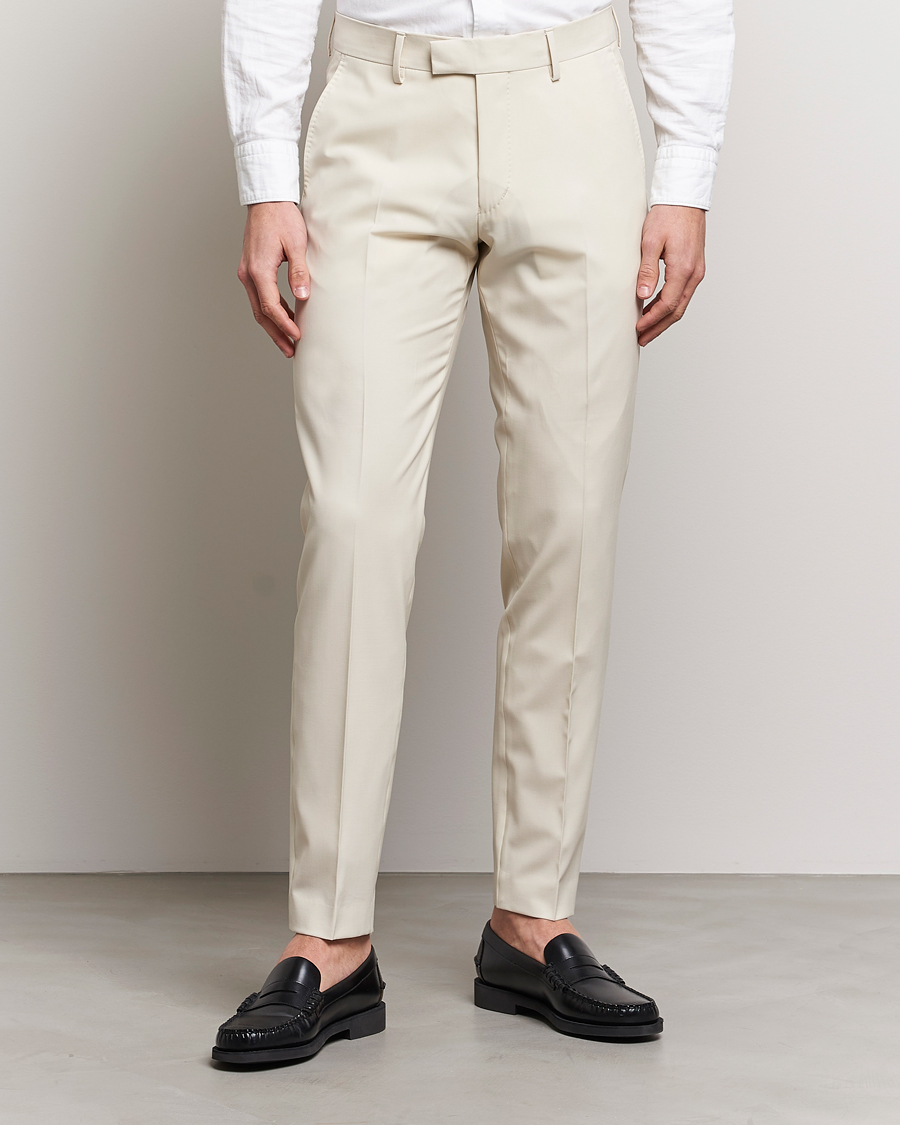 Herr | Byxor | Tiger of Sweden | Tenuta Wool Trousers Light Ivory