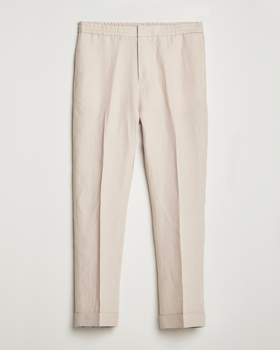 Herr | Byxor | Tiger of Sweden | Taven Linen Trousers Cream Sand