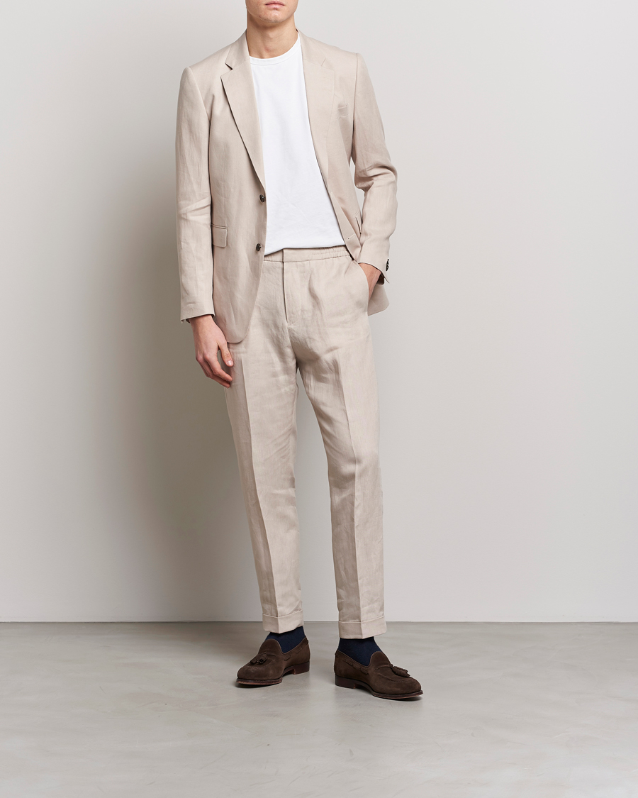 Herr | Byxor | Tiger of Sweden | Taven Linen Trousers Cream Sand
