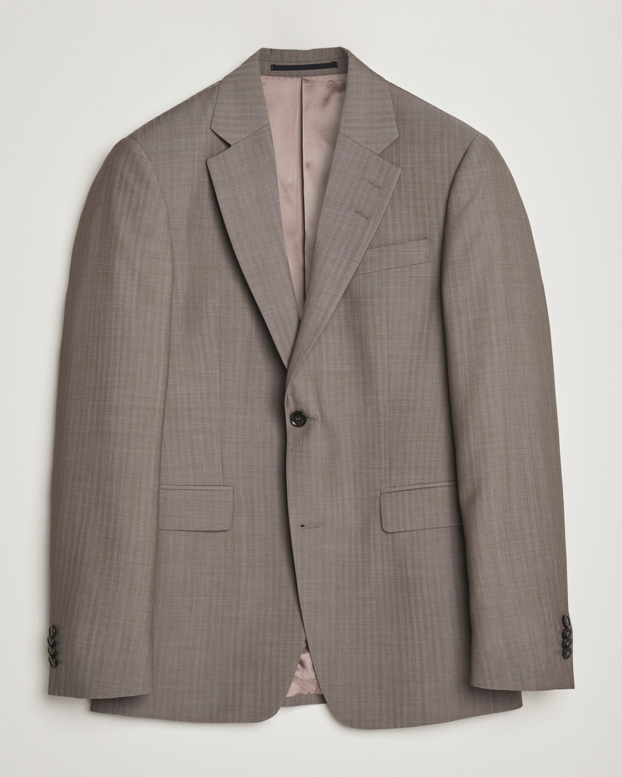Herr | Kavajer | Tiger of Sweden | Justin Herringbone Wool Blazer Dark Sand