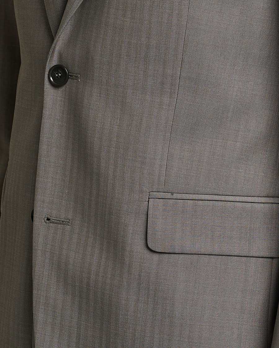 Herr | Kavajer | Tiger of Sweden | Justin Herringbone Wool Blazer Dark Sand