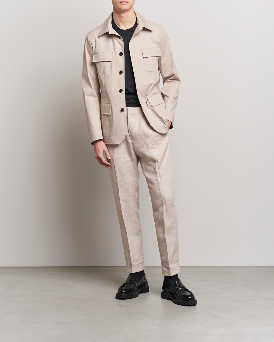 Herr | Jackor | Tiger of Sweden | Jora Cotton Linen Jacket Cream Sand