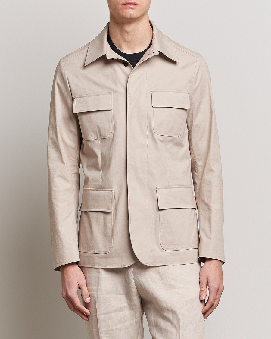 Herr |  | Tiger of Sweden | Jora Cotton Linen Jacket Cream Sand