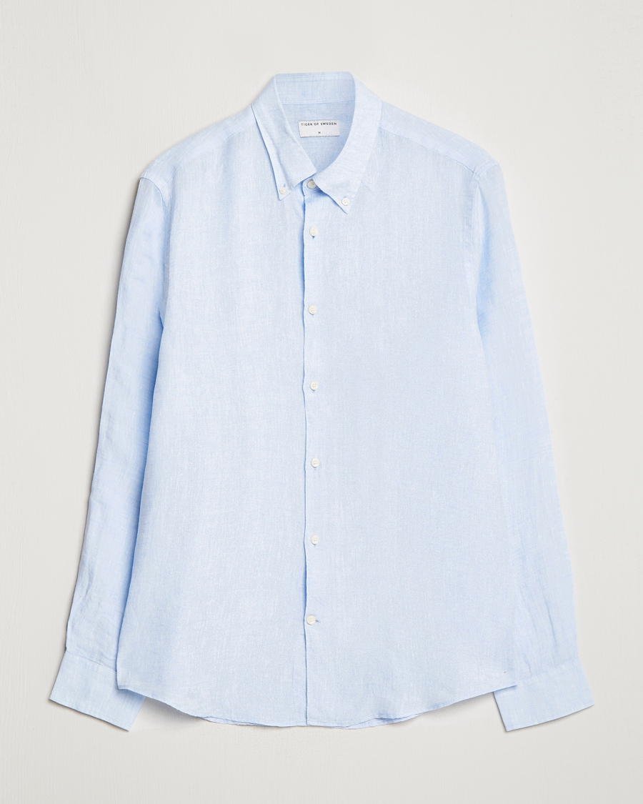 Herr | Skjortor | Tiger of Sweden | Sankt Linen Shirt Light Blue