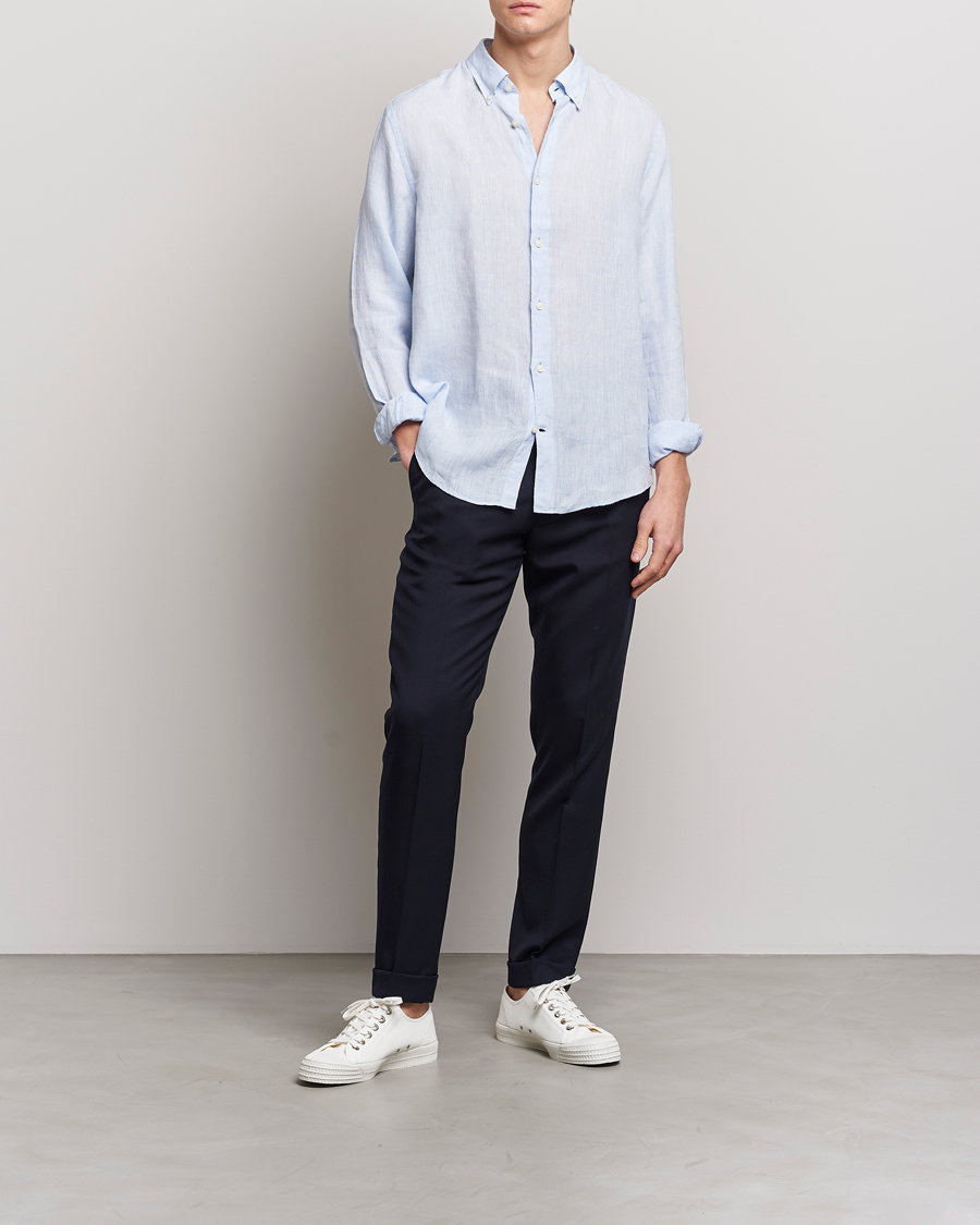 Herr | Skjortor | Tiger of Sweden | Sankt Linen Shirt Light Blue