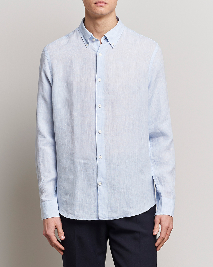 Herr | Skjortor | Tiger of Sweden | Sankt Linen Shirt Light Blue