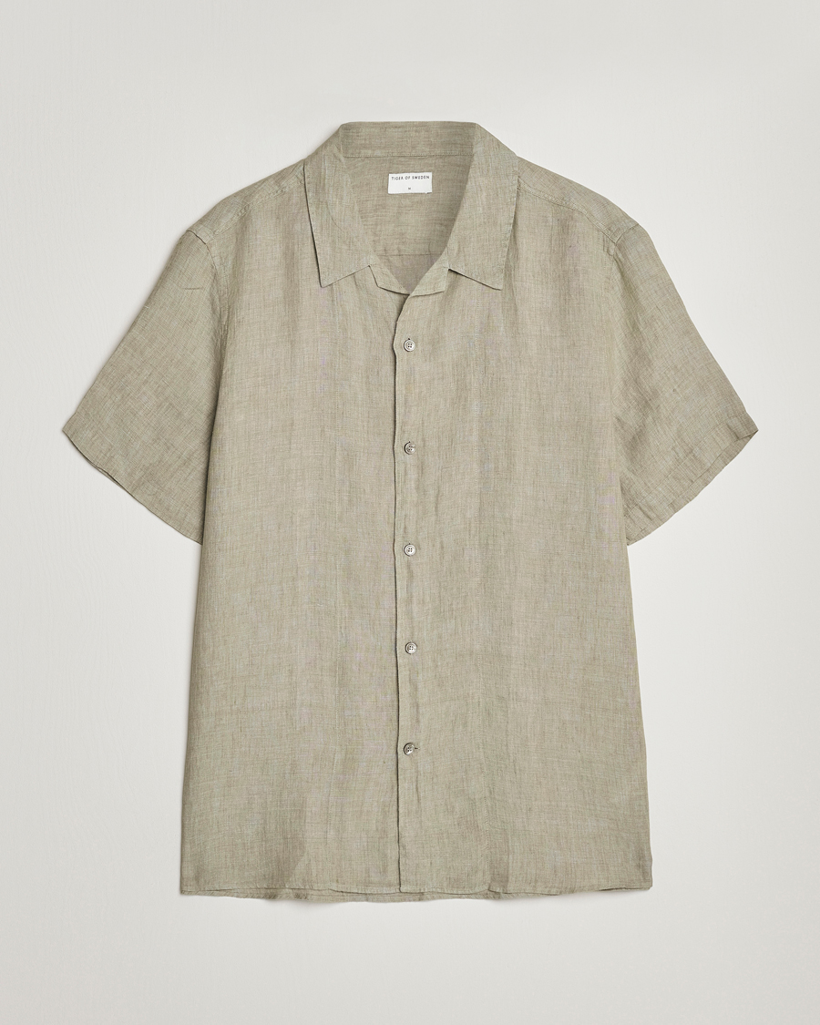 Herr | Skjortor | Tiger of Sweden | Riccerdo Linen Shirt Shadow