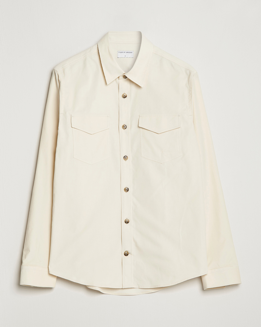 Herr | Skjortor | Tiger of Sweden | Arnou Cotton Overshirt Papirus