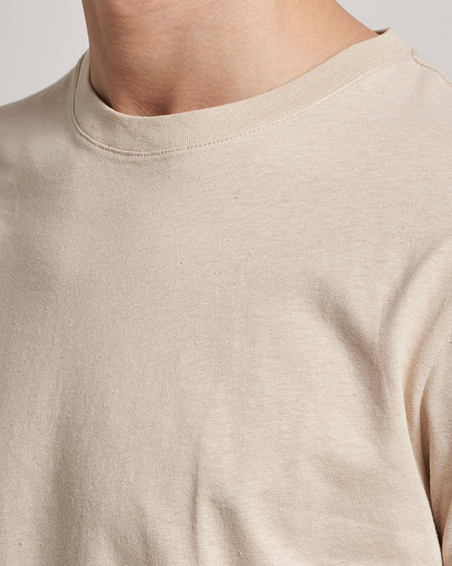 Herr | T-Shirts | Tiger of Sweden | Dillan Linen Cotton T-Shirt Cream Sand