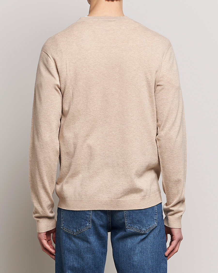 Herr | Tröjor | Tiger of Sweden | Pernell Extra Fine Merino V-Neck Beige Melange