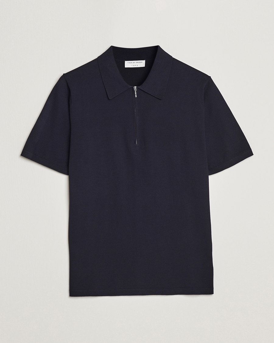 Herr | Pikéer | Tiger of Sweden | Orbit Cotton Half Zip Light Ink