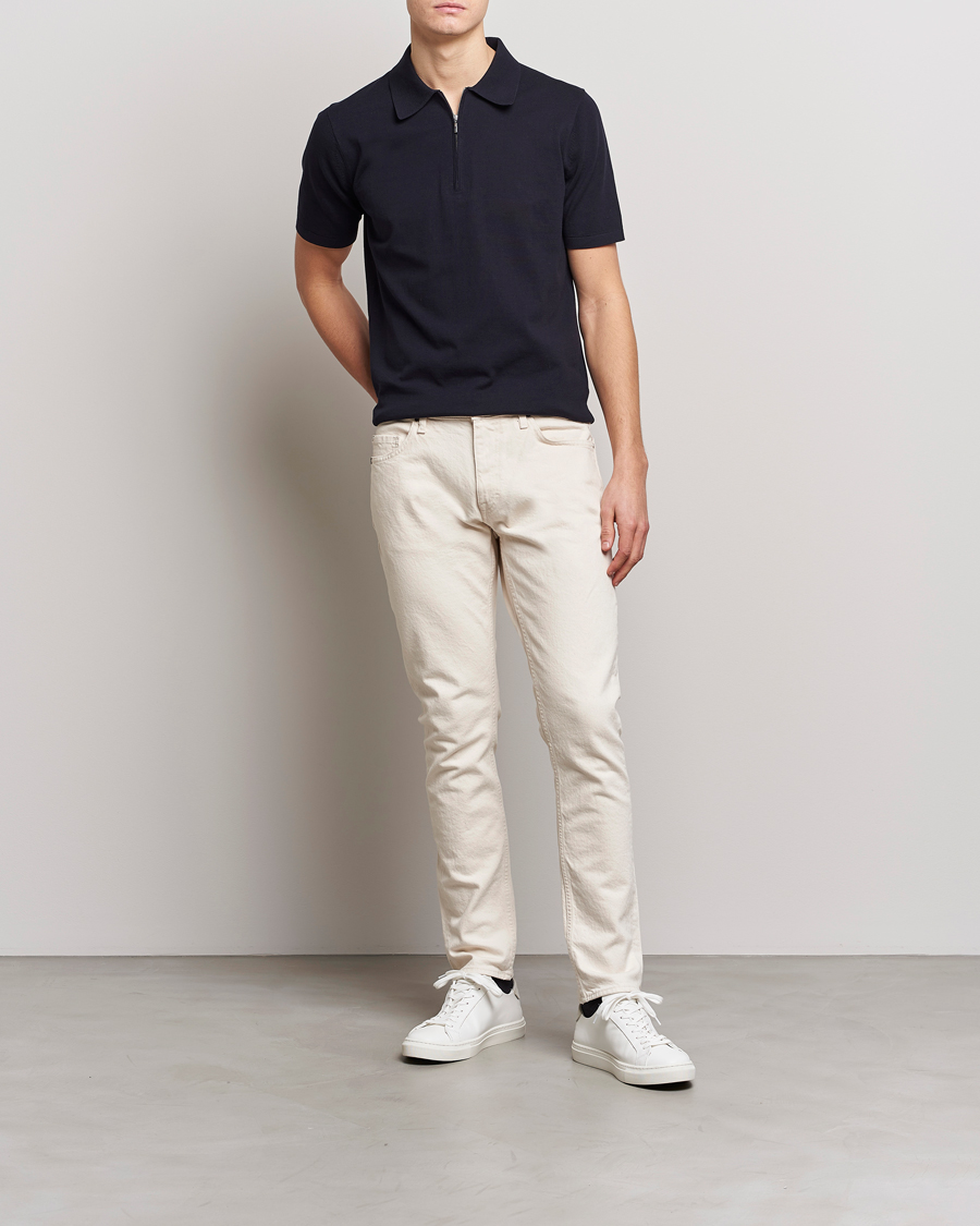 Herr | Pikéer | Tiger of Sweden | Orbit Cotton Half Zip Light Ink