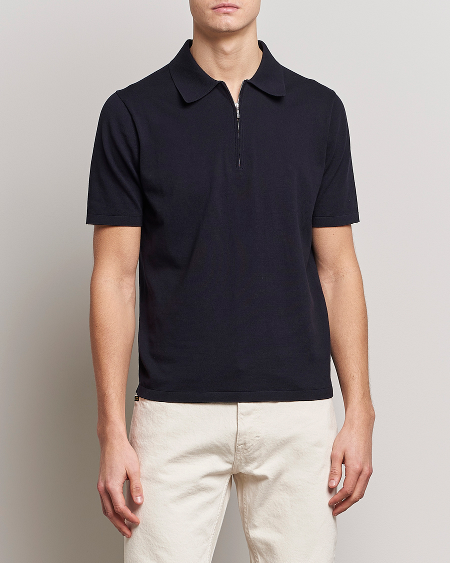Herr | Pikéer | Tiger of Sweden | Orbit Cotton Half Zip Light Ink