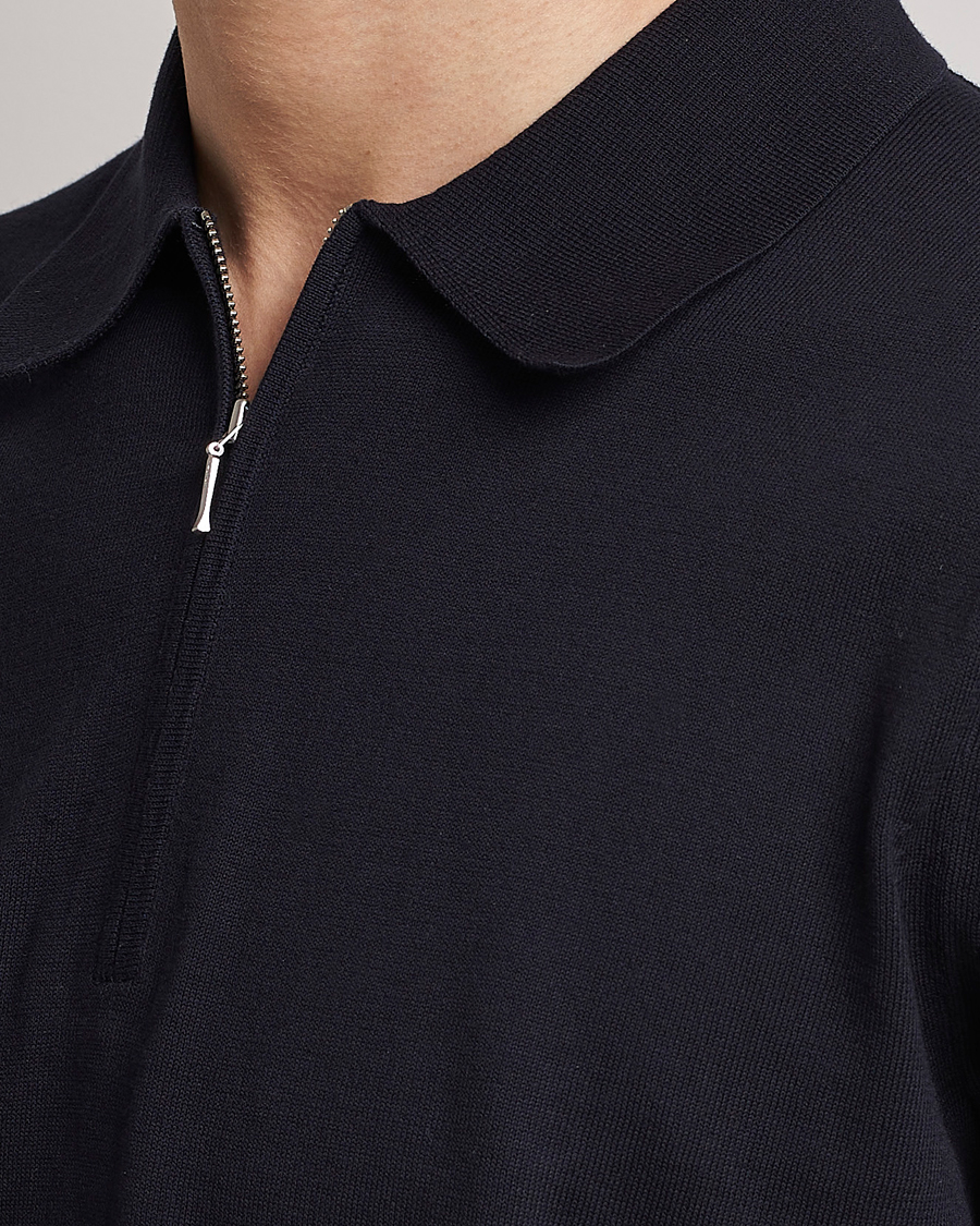 Herr | Pikéer | Tiger of Sweden | Orbit Cotton Half Zip Light Ink