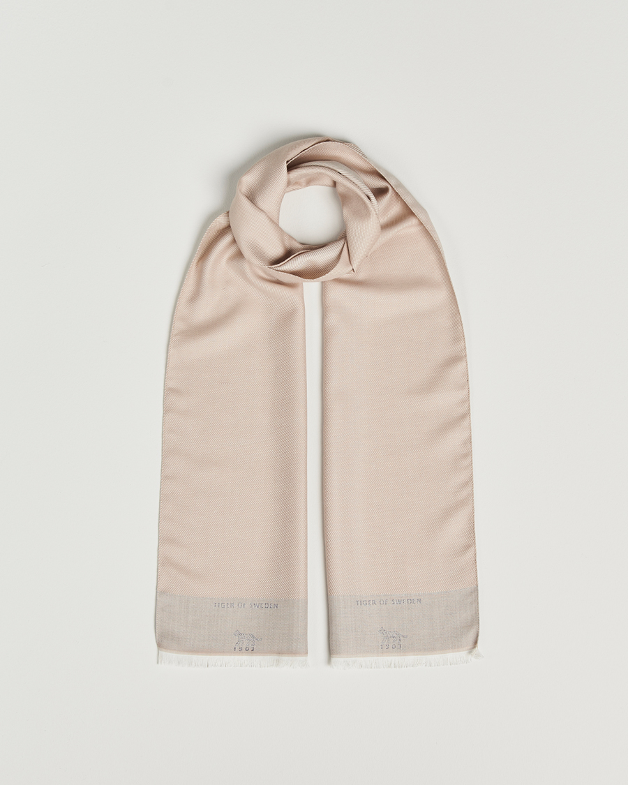 Herr | Tiger of Sweden Salvor Wool Silk Scarf Dark Sand | Tiger of Sweden | Salvor Wool Silk Scarf Dark Sand