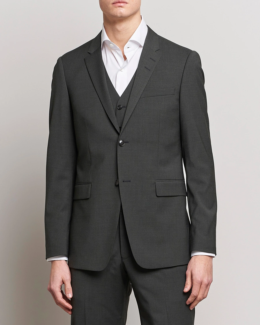 Herr | Business & Beyond | Tiger of Sweden | Jerretts Wool Travel Suit Blazer Olive Extreme