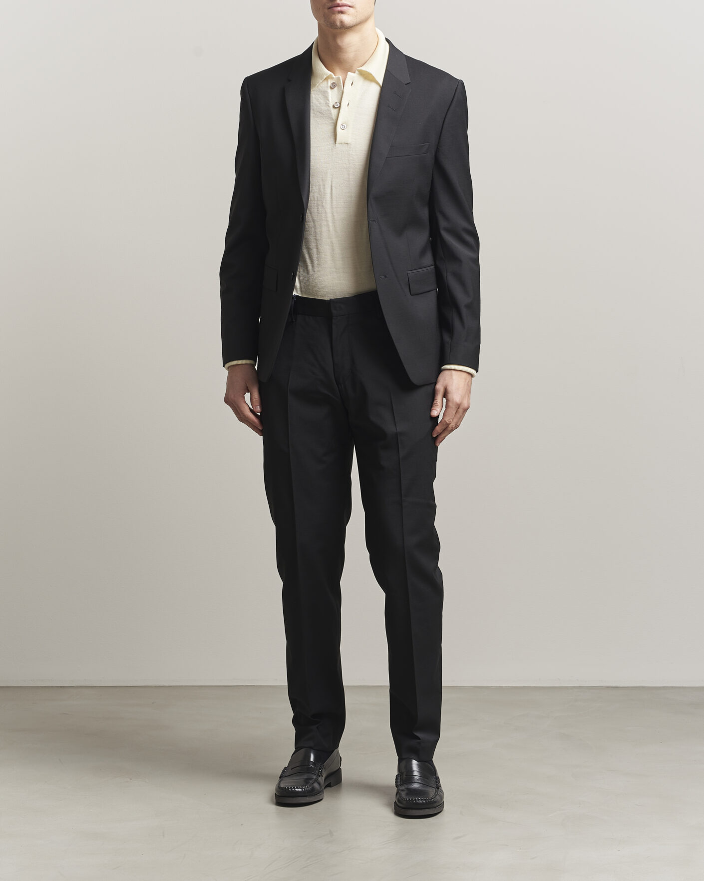 Herr | Byxor | Tiger of Sweden | Tenuta Wool Travel Suit Trousers Black