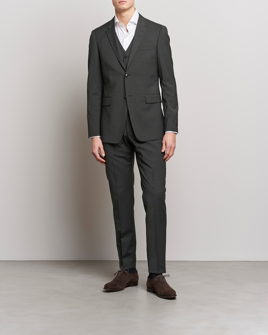 Herr | Byxor | Tiger of Sweden | Tenuta Wool Travel Suit Trousers Olive Extreme