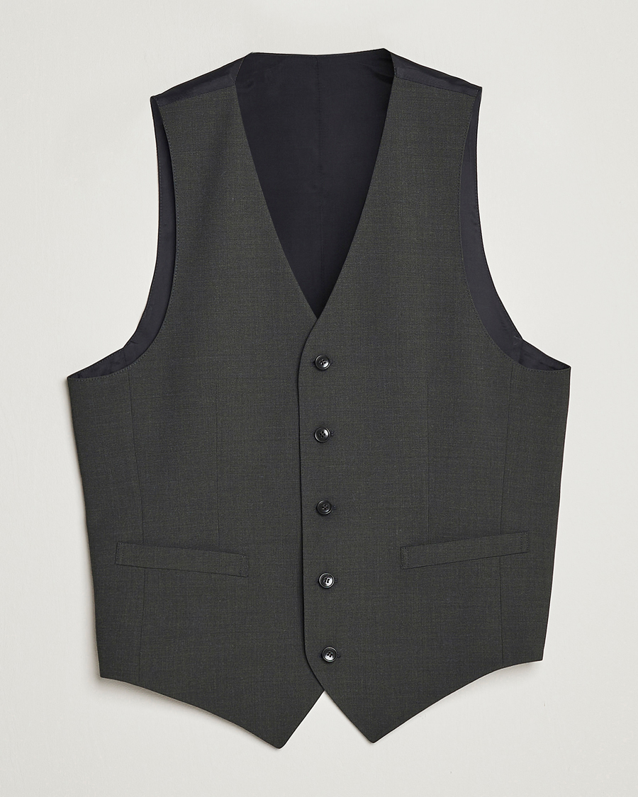 Herr | Kavajer | Tiger of Sweden | Wayde Wool Travel Waistcoat Olive Extreme
