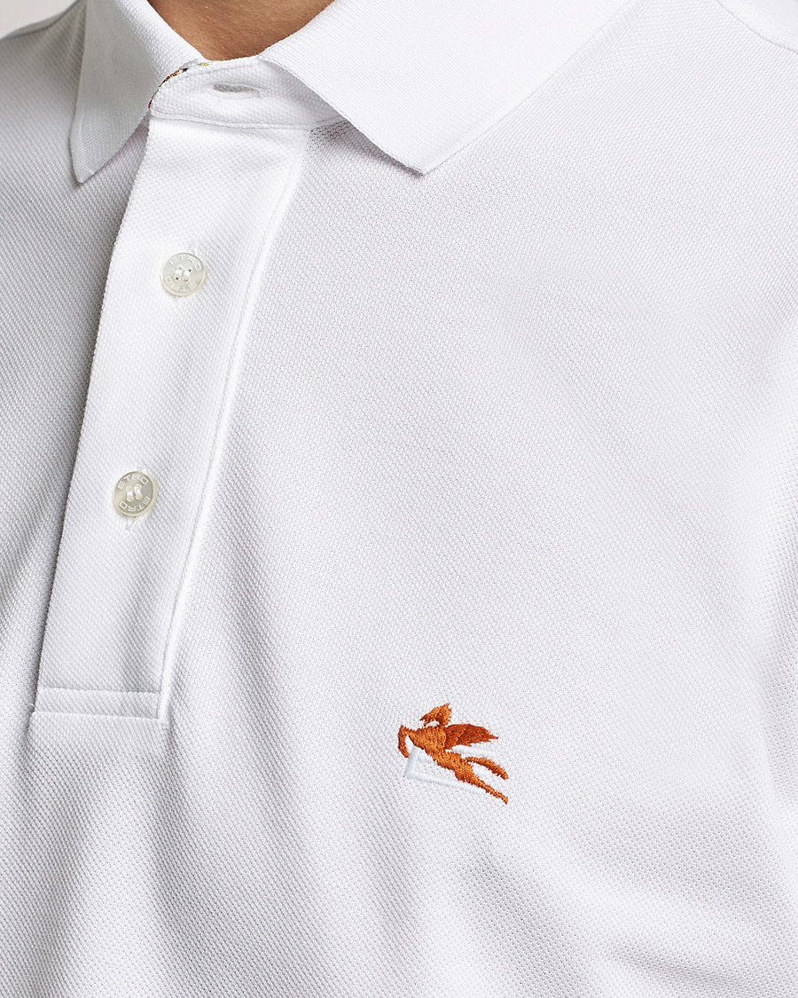 Herr | Pikéer | Etro | Short Sleeve Contrast Paisley Polo White