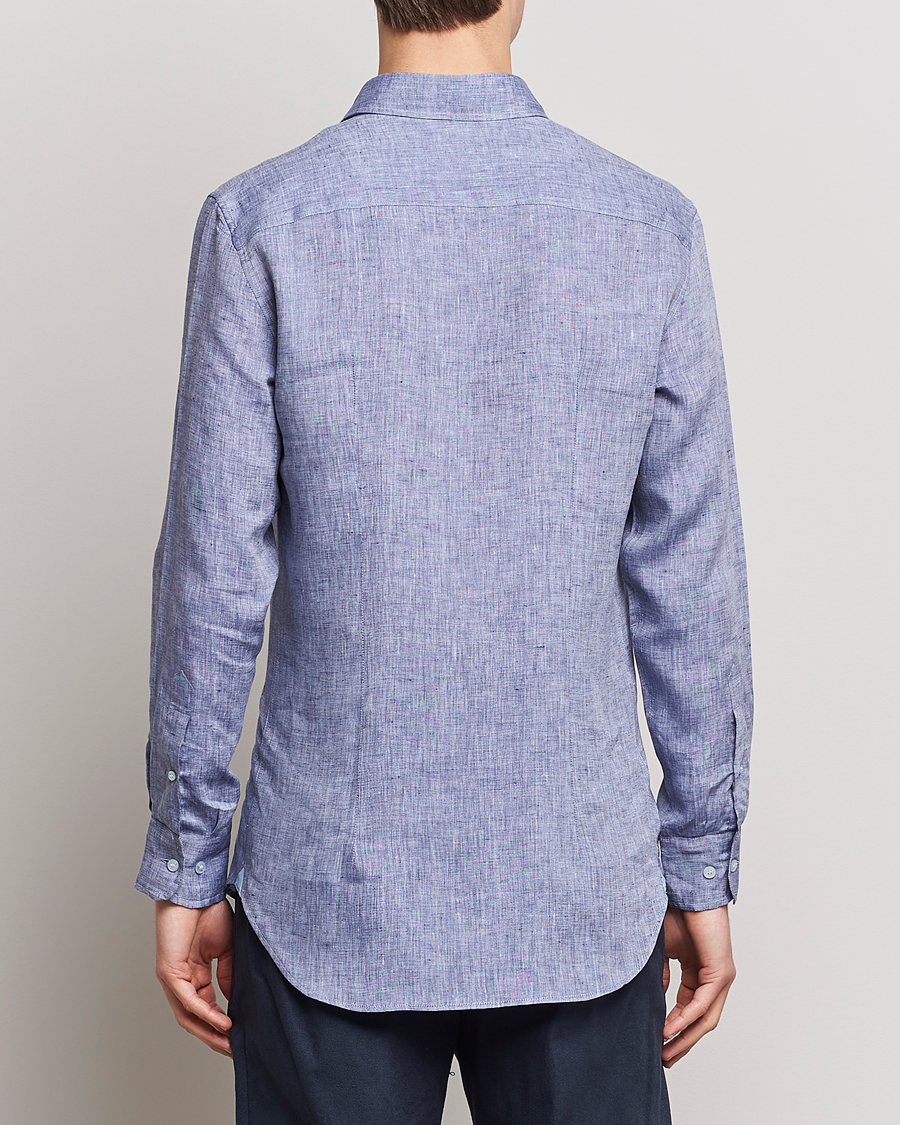 Herr | Skjortor | Etro | Linen Sport Shirt Dark Blue