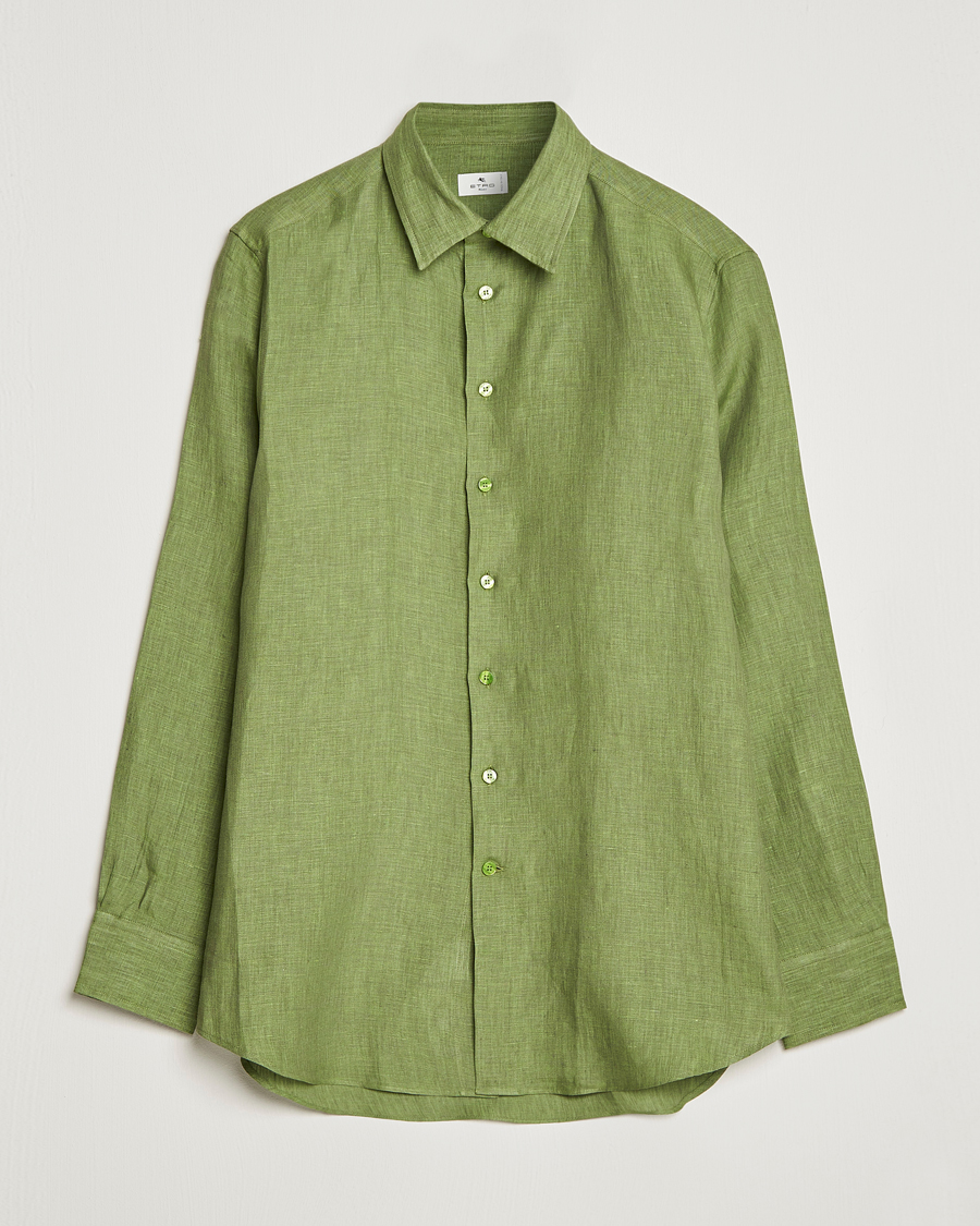 Herr | Skjortor | Etro | Linen Sport Shirt Green