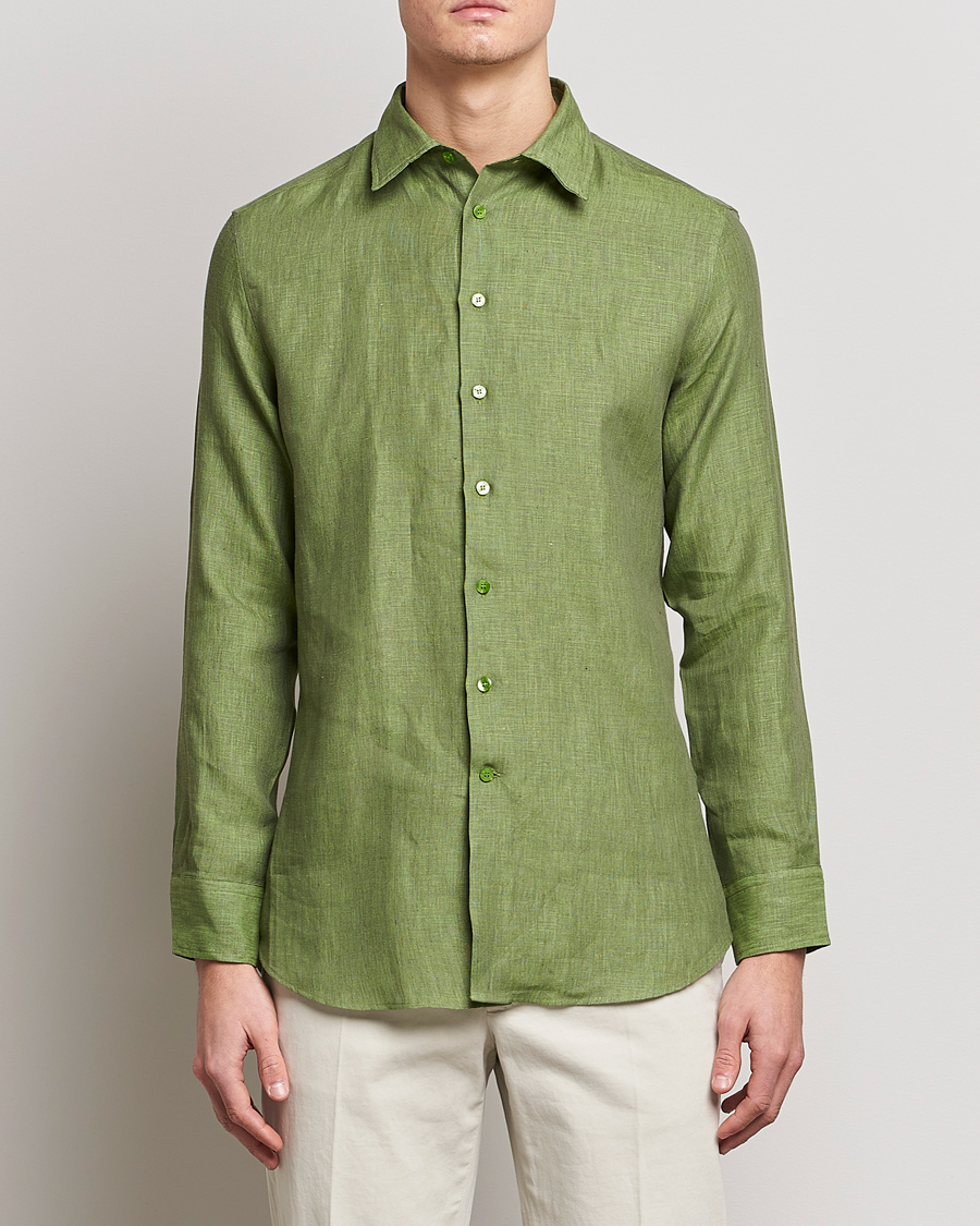 Herr | Skjortor | Etro | Linen Sport Shirt Green