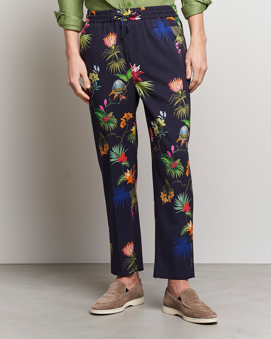 Herr | Byxor | Etro | Printed Casual Trousers Navy