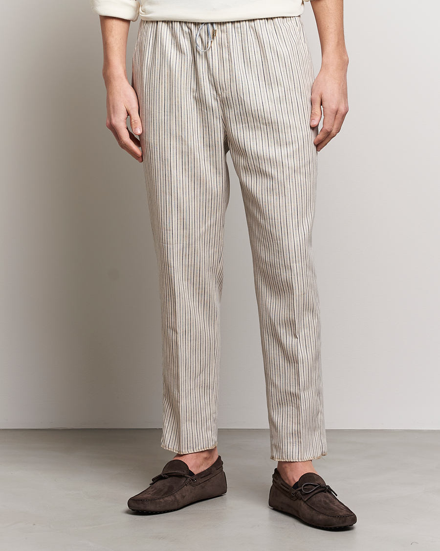 Herr | Drawstringbyxor | Etro | Hickory Stripe Casual Trousers Off White
