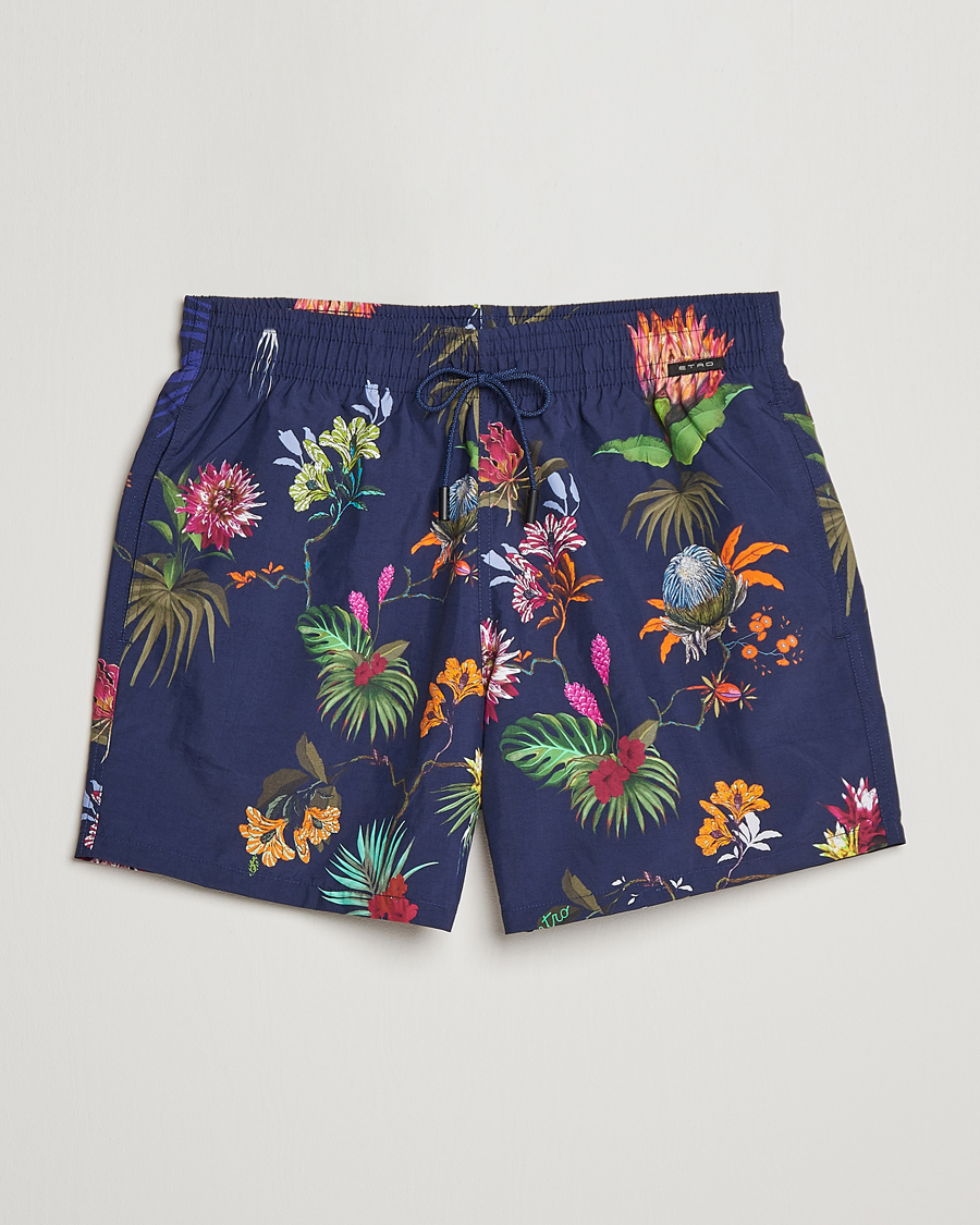 Herr | Badbyxor | Etro | Floreale Printed Swim Trunks Navy