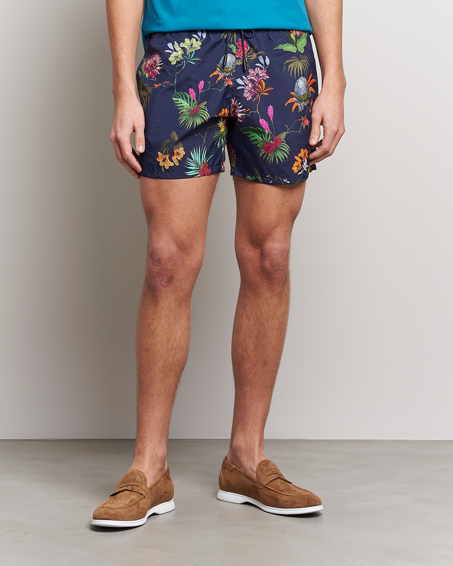 Herr | Badbyxor | Etro | Floreale Printed Swim Trunks Navy