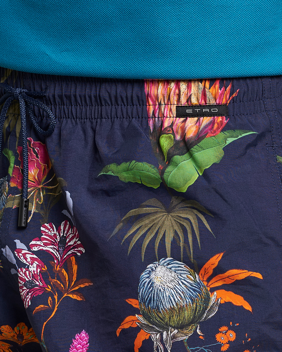 Herr | Badbyxor | Etro | Floreale Printed Swim Trunks Navy
