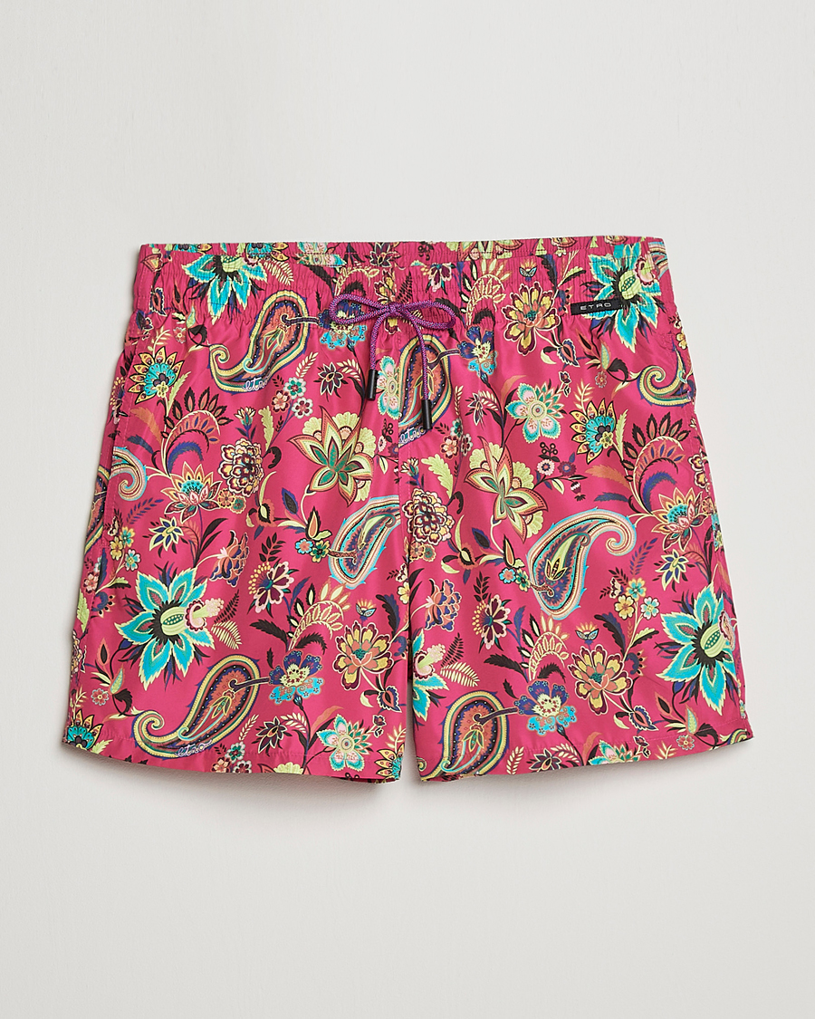 Herr | Badbyxor | Etro | Floreale Printed Swim Trunks Rosa