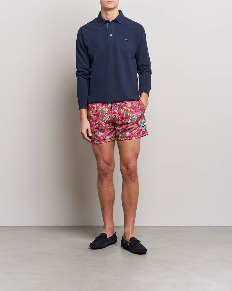 Herr | Badbyxor | Etro | Floreale Printed Swim Trunks Rosa