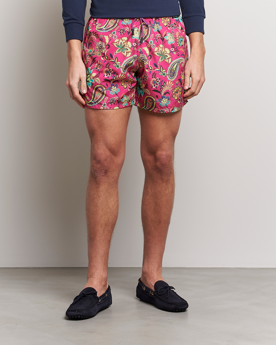 Herr | Badbyxor | Etro | Floreale Printed Swim Trunks Rosa