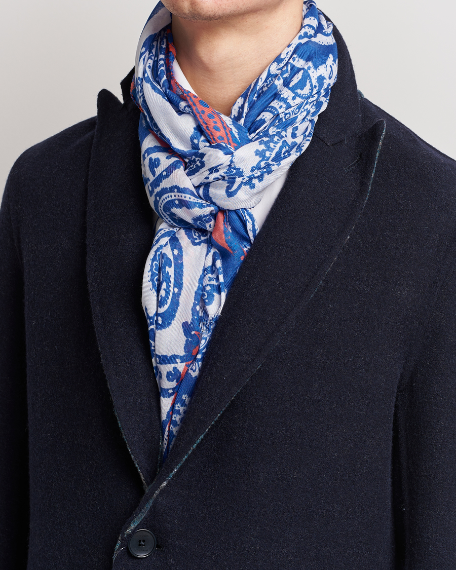 Herr | Etro Shaal Nur Cashmere Blend Scarf Blue | Etro | Shaal Nur Cashmere Blend Scarf Blue